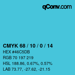 Código de color: CMYK 68 / 10 / 0 / 14 | qconv.com