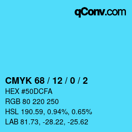 Color code: CMYK 68 / 12 / 0 / 2 | qconv.com