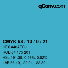 Código de color: CMYK 68 / 13 / 0 / 21 | qconv.com