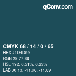 Código de color: CMYK 68 / 14 / 0 / 65 | qconv.com