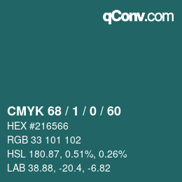 カラーコード: CMYK 68 / 1 / 0 / 60 | qconv.com