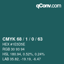 カラーコード: CMYK 68 / 1 / 0 / 63 | qconv.com