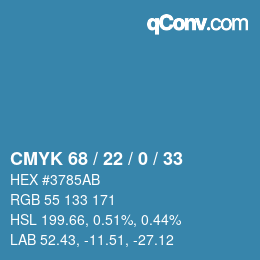 Color code: CMYK 68 / 22 / 0 / 33 | qconv.com