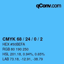 カラーコード: CMYK 68 / 24 / 0 / 2 | qconv.com