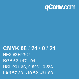 カラーコード: CMYK 68 / 24 / 0 / 24 | qconv.com