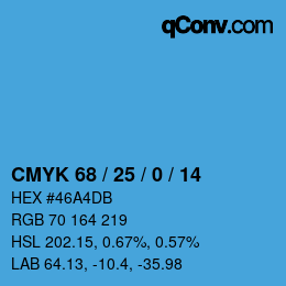 Color code: CMYK 68 / 25 / 0 / 14 | qconv.com