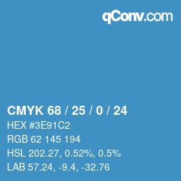 颜色代码: CMYK 68 / 25 / 0 / 24 | qconv.com