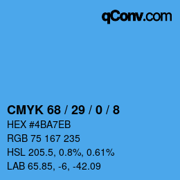 Color code: CMYK 68 / 29 / 0 / 8 | qconv.com
