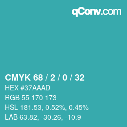 Color code: CMYK 68 / 2 / 0 / 32 | qconv.com