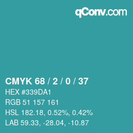 カラーコード: CMYK 68 / 2 / 0 / 37 | qconv.com