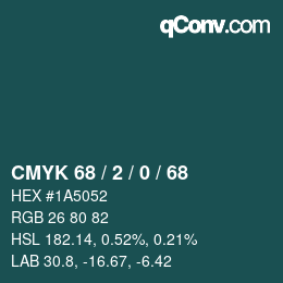 Color code: CMYK 68 / 2 / 0 / 68 | qconv.com