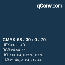 Color code: CMYK 68 / 30 / 0 / 70 | qconv.com