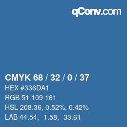 Color code: CMYK 68 / 32 / 0 / 37 | qconv.com