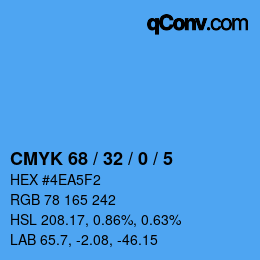 Color code: CMYK 68 / 32 / 0 / 5 | qconv.com