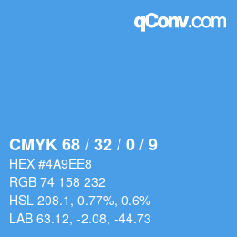カラーコード: CMYK 68 / 32 / 0 / 9 | qconv.com