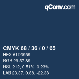Farbcode: CMYK 68 / 36 / 0 / 65 | qconv.com