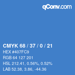 カラーコード: CMYK 68 / 37 / 0 / 21 | qconv.com