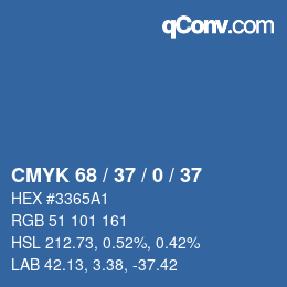 Color code: CMYK 68 / 37 / 0 / 37 | qconv.com