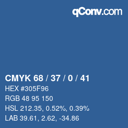 Color code: CMYK 68 / 37 / 0 / 41 | qconv.com