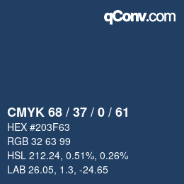 カラーコード: CMYK 68 / 37 / 0 / 61 | qconv.com