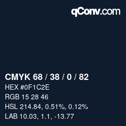 Color code: CMYK 68 / 38 / 0 / 82 | qconv.com