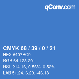 Color code: CMYK 68 / 39 / 0 / 21 | qconv.com