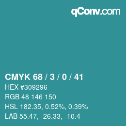 Color code: CMYK 68 / 3 / 0 / 41 | qconv.com