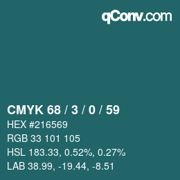 Color code: CMYK 68 / 3 / 0 / 59 | qconv.com