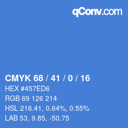 Color code: CMYK 68 / 41 / 0 / 16 | qconv.com