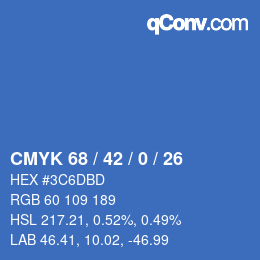 Color code: CMYK 68 / 42 / 0 / 26 | qconv.com