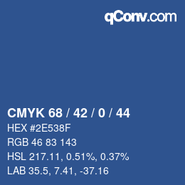 颜色代码: CMYK 68 / 42 / 0 / 44 | qconv.com