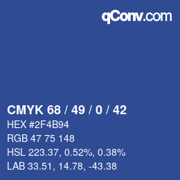 Código de color: CMYK 68 / 49 / 0 / 42 | qconv.com