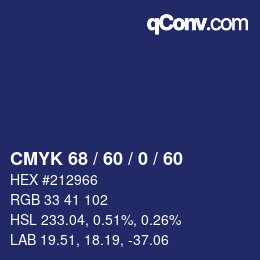 颜色代码: CMYK 68 / 60 / 0 / 60 | qconv.com