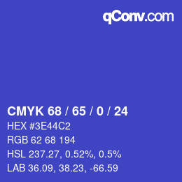 Color code: CMYK 68 / 65 / 0 / 24 | qconv.com