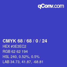 カラーコード: CMYK 68 / 68 / 0 / 24 | qconv.com