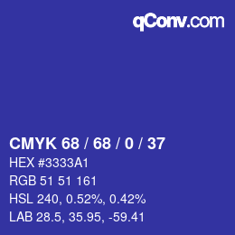 カラーコード: CMYK 68 / 68 / 0 / 37 | qconv.com