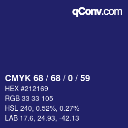 カラーコード: CMYK 68 / 68 / 0 / 59 | qconv.com
