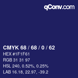 Color code: CMYK 68 / 68 / 0 / 62 | qconv.com