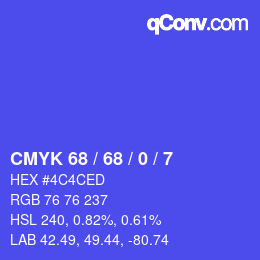 カラーコード: CMYK 68 / 68 / 0 / 7 | qconv.com