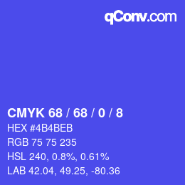 カラーコード: CMYK 68 / 68 / 0 / 8 | qconv.com
