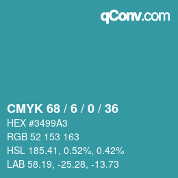 颜色代码: CMYK 68 / 6 / 0 / 36 | qconv.com
