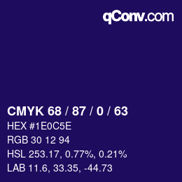 Código de color: CMYK 68 / 87 / 0 / 63 | qconv.com