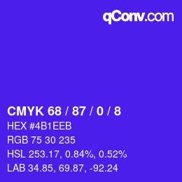 Código de color: CMYK 68 / 87 / 0 / 8 | qconv.com
