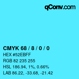 Color code: CMYK 68 / 8 / 0 / 0 | qconv.com