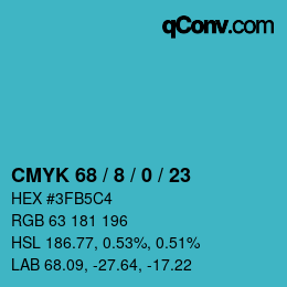 Color code: CMYK 68 / 8 / 0 / 23 | qconv.com