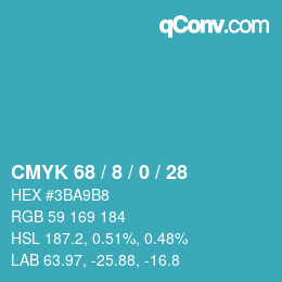Color code: CMYK 68 / 8 / 0 / 28 | qconv.com