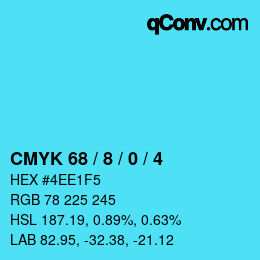 Color code: CMYK 68 / 8 / 0 / 4 | qconv.com
