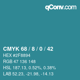 颜色代码: CMYK 68 / 8 / 0 / 42 | qconv.com
