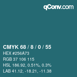 Color code: CMYK 68 / 8 / 0 / 55 | qconv.com