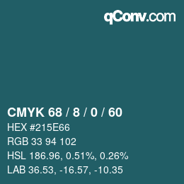 カラーコード: CMYK 68 / 8 / 0 / 60 | qconv.com